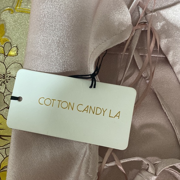 Apricot Lane Cotton Candy LA Pink Satin Mini Dress - Picture 5 of 6
